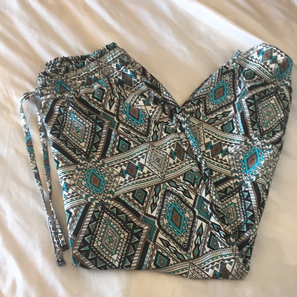 Mudd Satin feel tribal print joggers